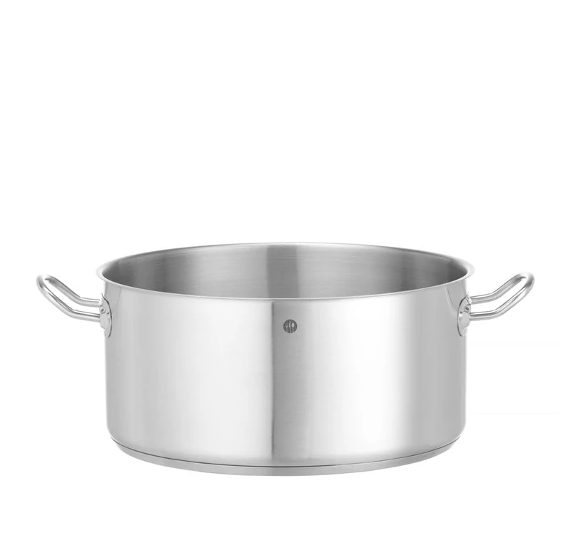 HENDI Saucepan, Low, without lid, Casserole, Suitable for gas stove, Induction stove, Electric stove, Ceramic stove, Dishwasher safe, 12L, ø320x(H)150mm, Stainless steel