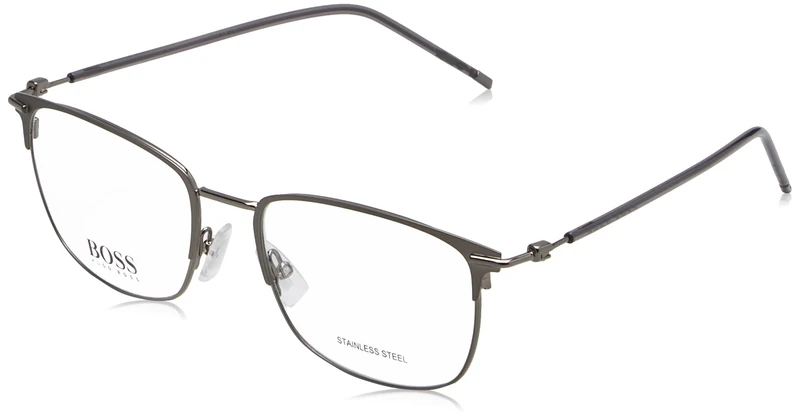 Hugo Boss Boss 1373 Square Eyeglasses for Men's, 54 mm Size, Matte Black Dark Ruthenium