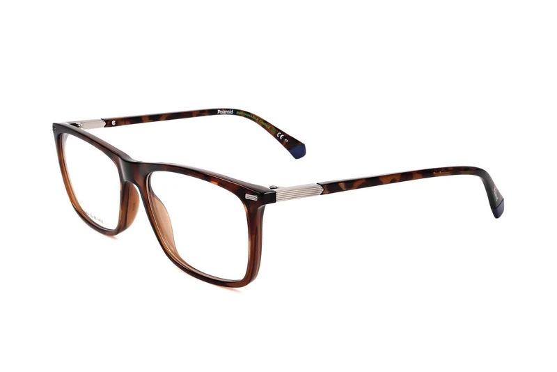 Polaroid PLD D430 Rectangular Eyeglasses for Men, 56 mm Size, Havana/Brown