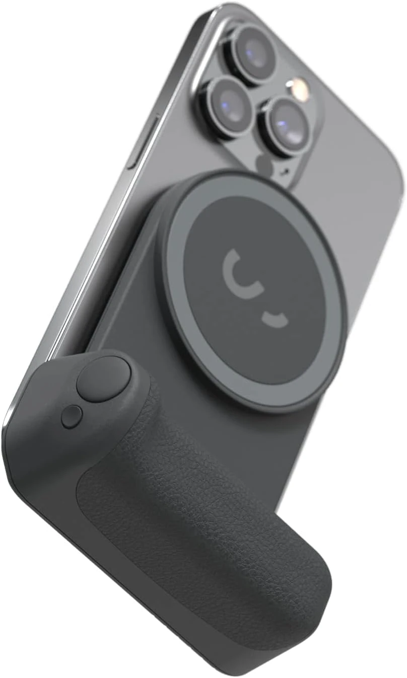 ShiftCam SnapGrip - Mobile Battery Grip with Wireless Shutter Button - Magnetic Mount Snaps on to Any Phone - Built in Powerbank with Qi Wireless Charging (Midnight)