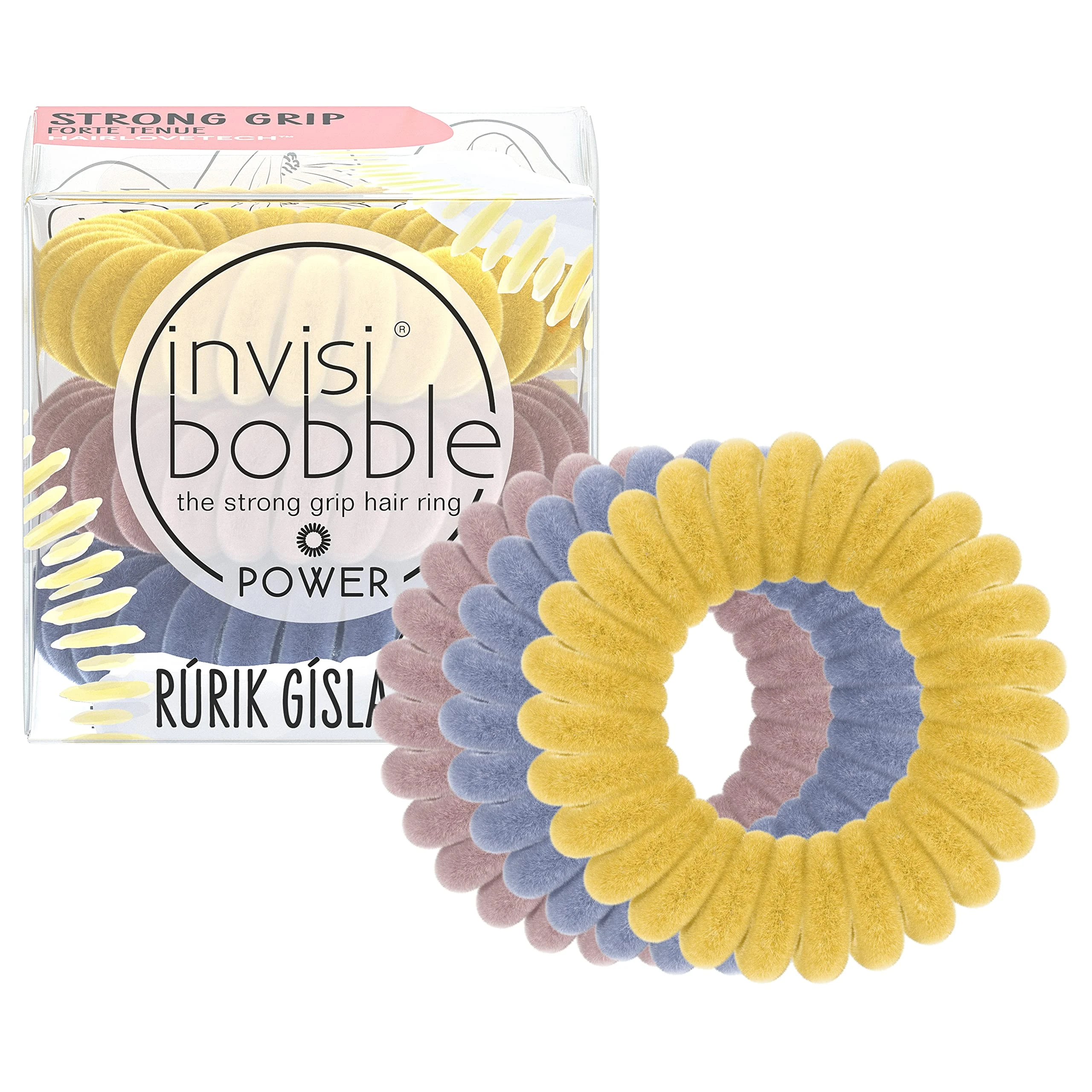 Invisibobble Power Hair Bobbles Rúrik Gíslason Yoga-Na Do It I 3 x Velvet Hair Bobbles Thick Hair I Extra Strong Hold I The Original, Designed in the Heart of Munich