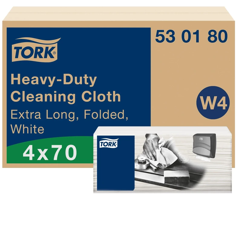 Tork 530180 W4 Multi-Purpose Cleaning Wipes Extra Strong White 4 × 70 Wipes