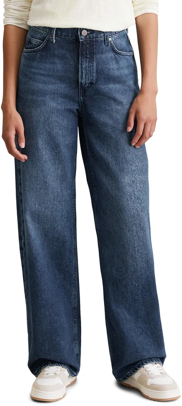 Marc OߴPolo Denim Women's Wide Leg High Waist Jeans, Blue (Multi/Icy Dark Vintage Blue), W34/L30