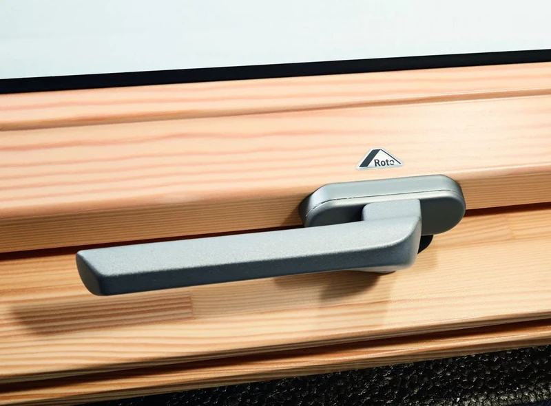 Roto Original Window Handle, Window Handle for roof Windows of The Series R4 and R7 Wood, Colour: Silver
