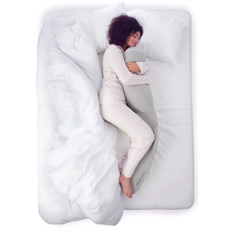 SnuzCurve Pregnancy Pillow, Unique Shape and Curvature Pillow for Sleeping, Pregnancy Support Sleep Cushion, Nap & Relax in Comfort, with Washable Cover – Grey, Body
