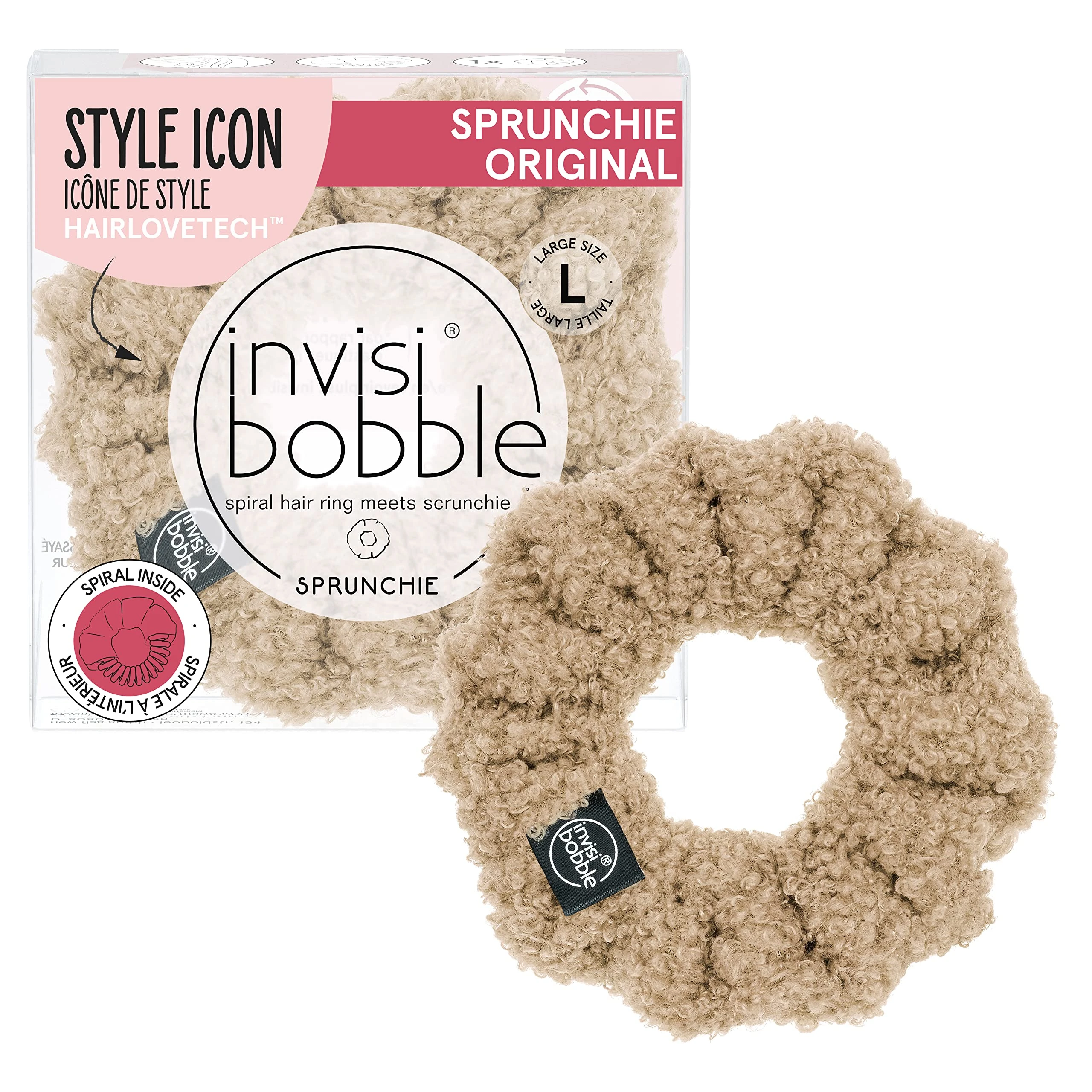 invisibobble Scrunchie Teddy I 1 x Plush Hair Scrunchies Super Cute I Elastic Hair Band for Women & Girls I Hair Accessories Fluffy