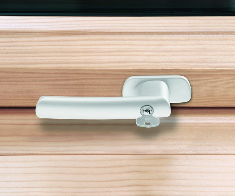 Roto Original Window Handle, Window Handle for roof Windows of the Series R6 and R8 Wood, Lockable with Key, Colour: White - Image 1