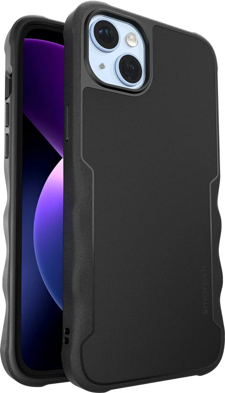 Smartish iPhone 14 Plus Protective Magnetic Case - Gripzilla Compatible with MagSafe [Rugged + Tough] Heavy Duty Grip Slim Cover w/Drop Tested Protection for Apple iPhone 14 Plus - Black Tie Affair