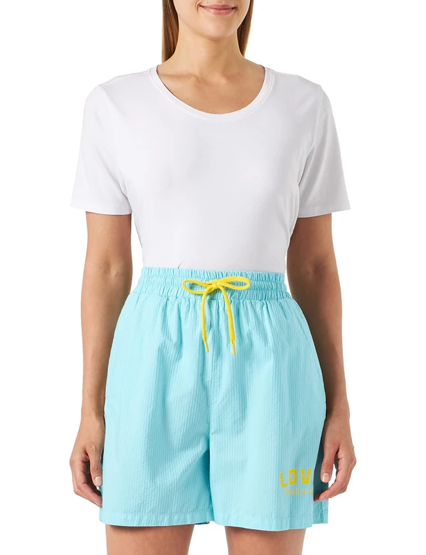 Love Moschino Women's Jogger fit Shorts Casual, Turquoise, 12 - Image 1