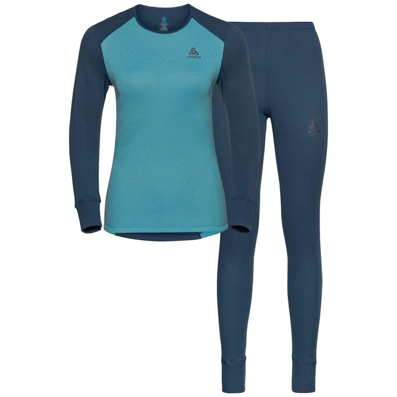 Odlo Active Warm Eco Women's Functional Underwear Set, blue wing teal - reef waters, L