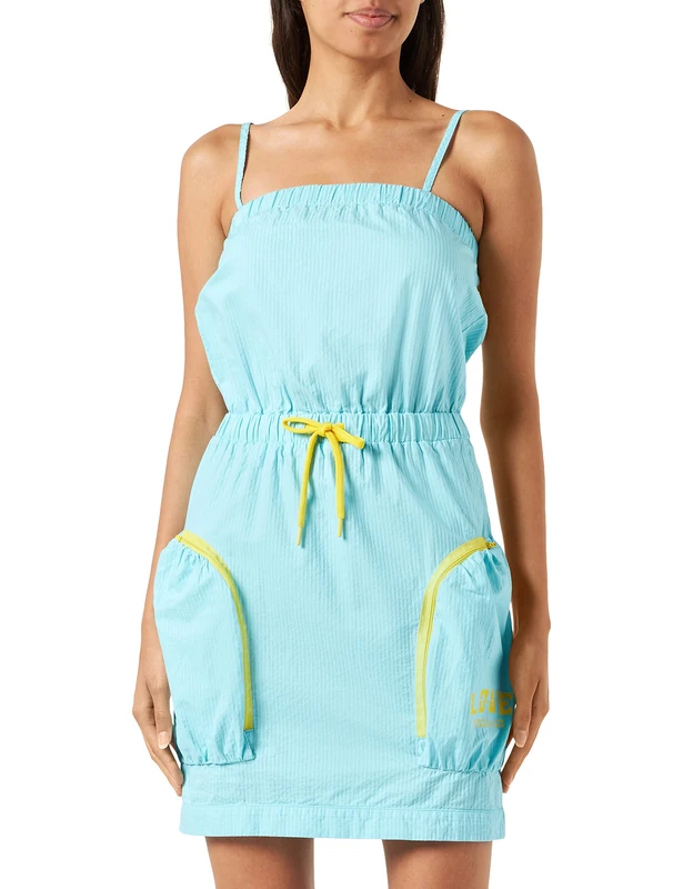 Love Moschino Women's Turquoise Balloon Skirt Dress - Size 6