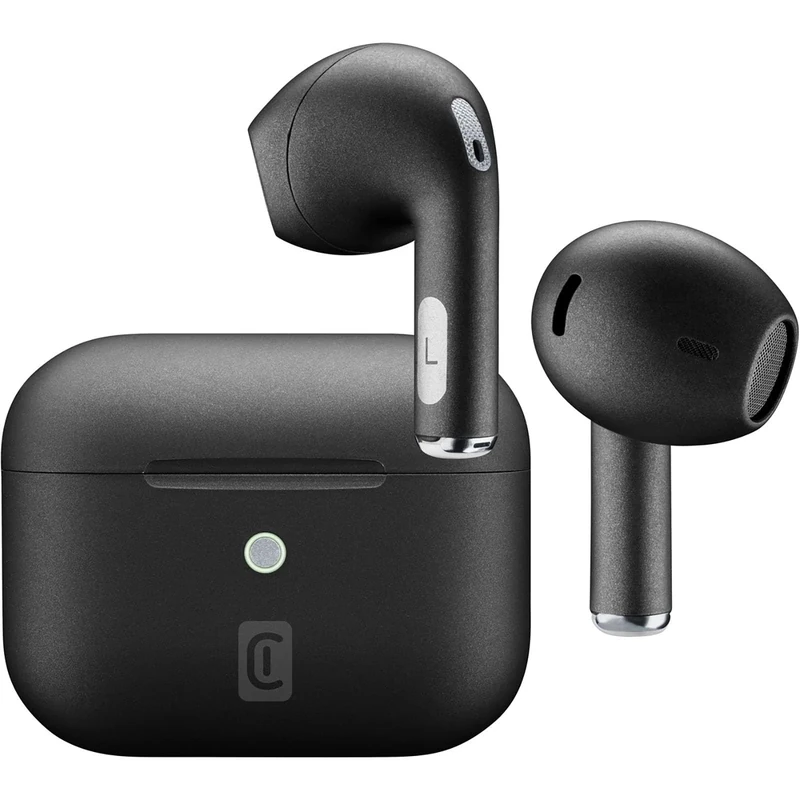 cellularline | CRYSTAL | TWS Bluetooth 5.0 Wireless In-Ear Headphones with Charging Box - Ambient Noise Cancelling - Talk Time: 3.5 Hours - Charging: 1.5 Hours - Range: 10m Black
