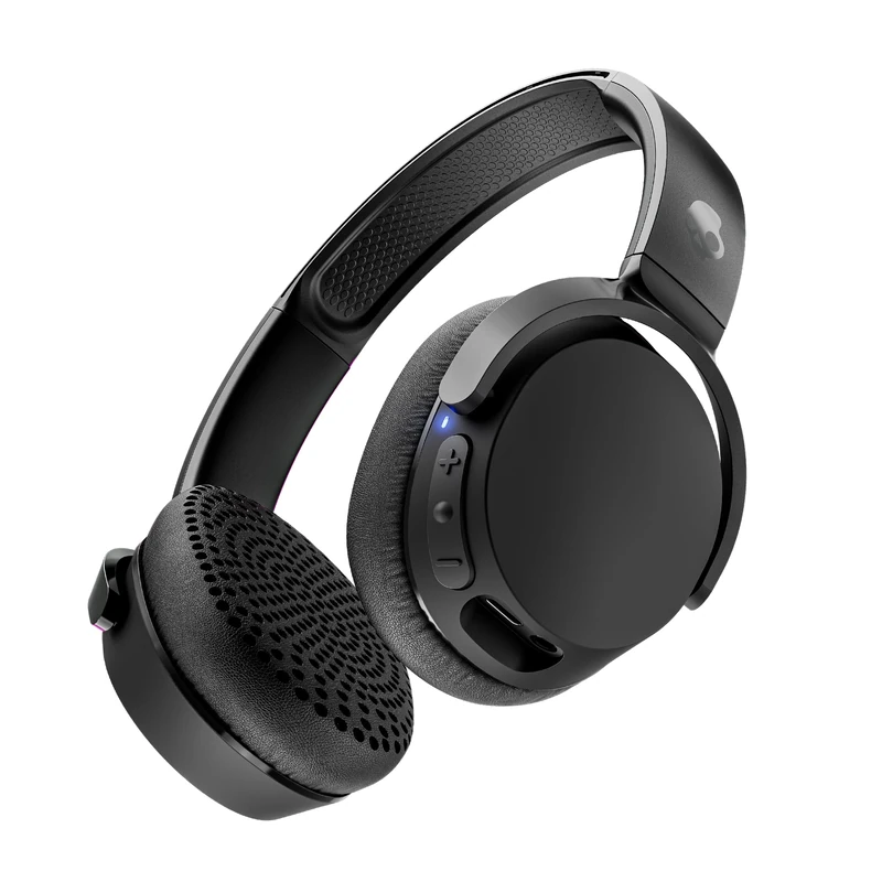 Skullcandy Riff Wireless 2 On-Ear Bluetooth Headphones, Up to 34 Hrs Battery, Foldable Lightweight Design, Convenient for Travel with Included 3.5mm AUX Cable, Microphone for iPhone Android - Black