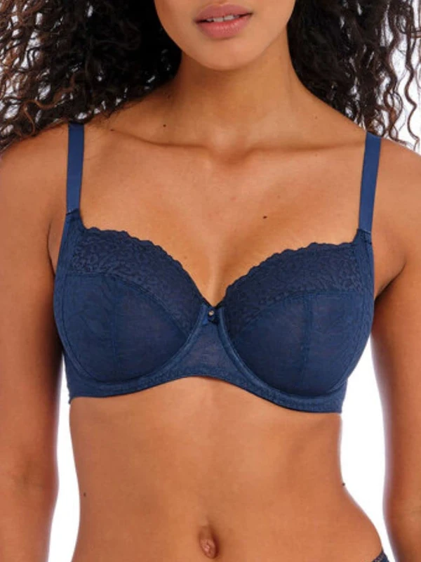 Freya Women's Catwalk Underwire Side Support Bra Full Coverage, Midnight, 28FF US