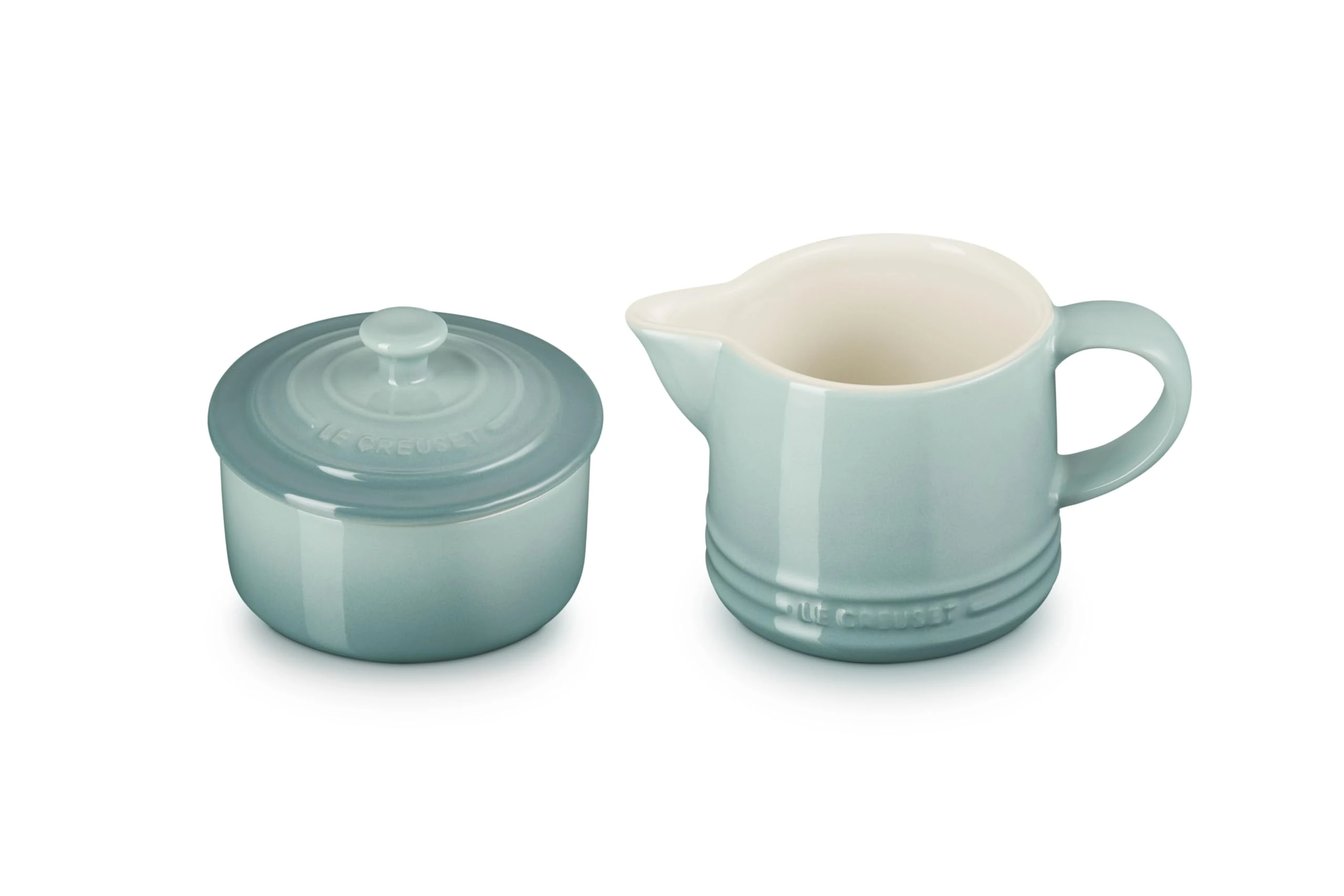 Le Creuset Stoneware Signature Cream and Sugar Set, Sea Salt