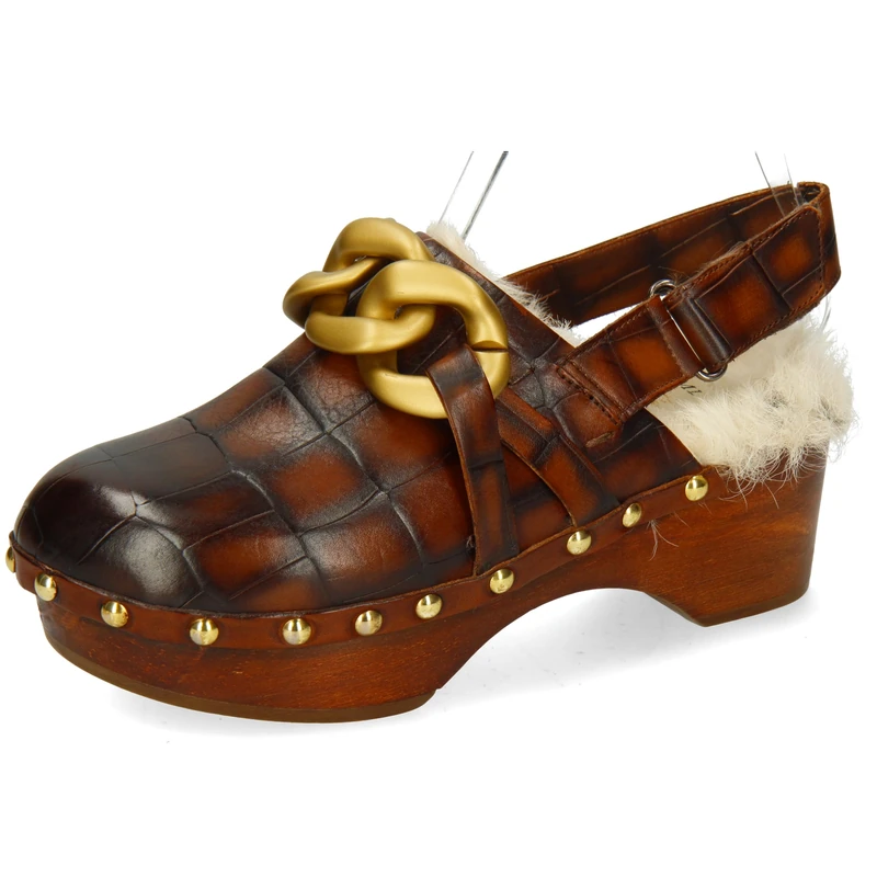 Melvin & Hamilton Women's Flora 1 Wooden Shoes, Brown, 9 UK