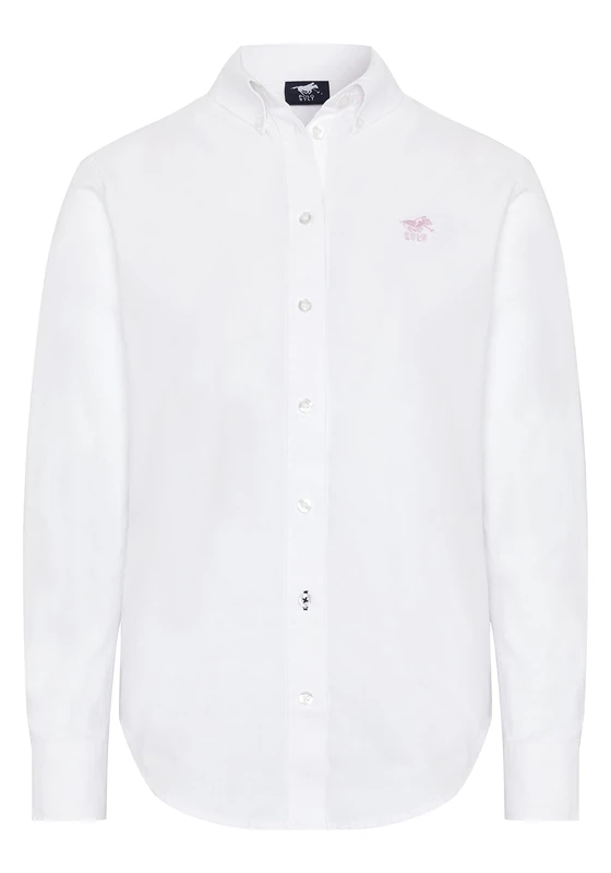 Polo Sylt Women's Regular-Fit Button-Down Blouse Made of Oxford Cotton, Bright White, L - Image 1