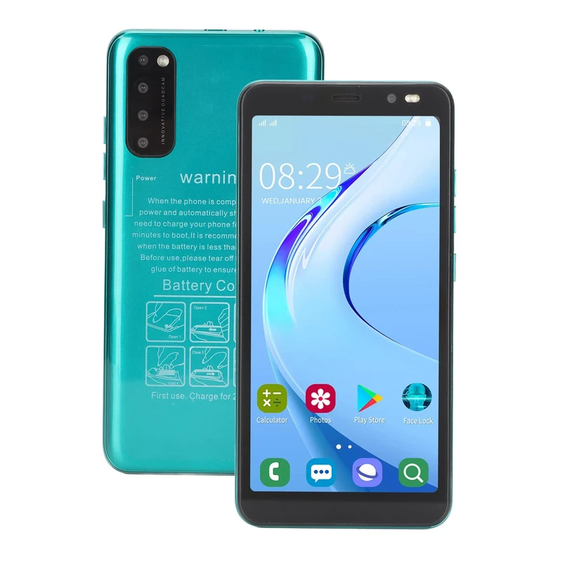 Vikye 5.45 Inch Unlocked Cell Phone,Rino4 Pro HD Screen Smartphone, RAM 2GB ROM 32GB, RAM 2GB ROM 32G Smartphone for Android (Green)