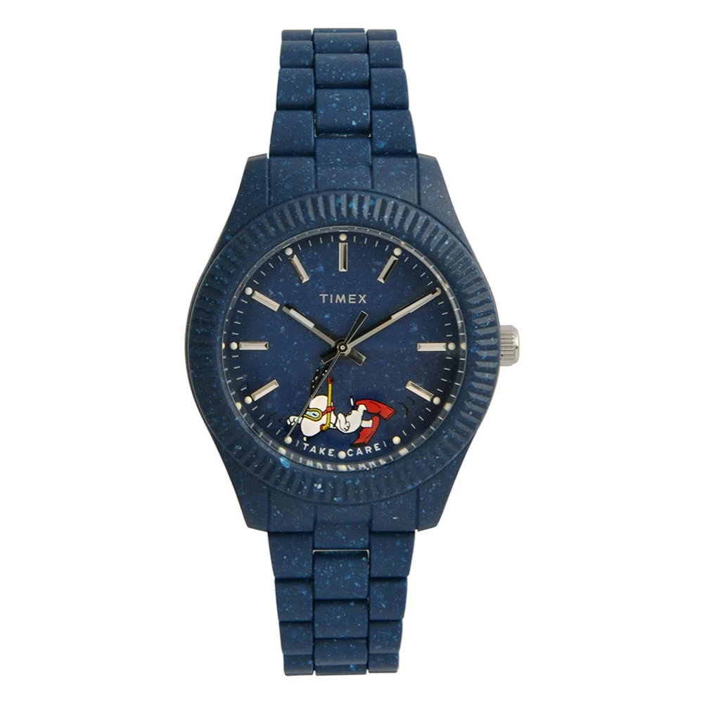 Timex Men's Peanuts 41 mm Watch - Blue Bracelet Blue Dial Blue Case TW2V53300