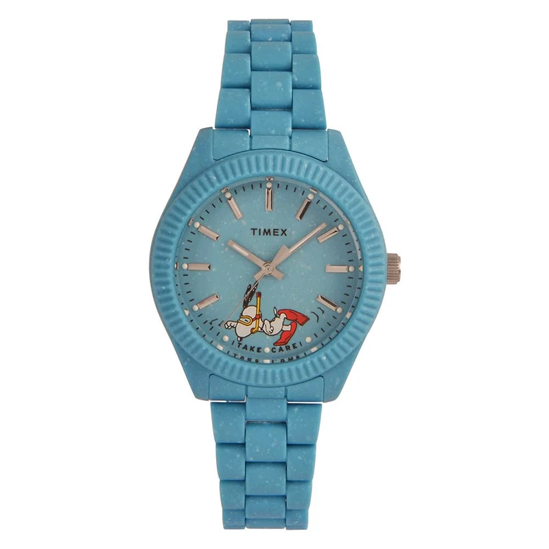 Timex Women's Peanuts 37 mm Watch - Blue Bracelet Blue Dial Blue Case TW2V53200