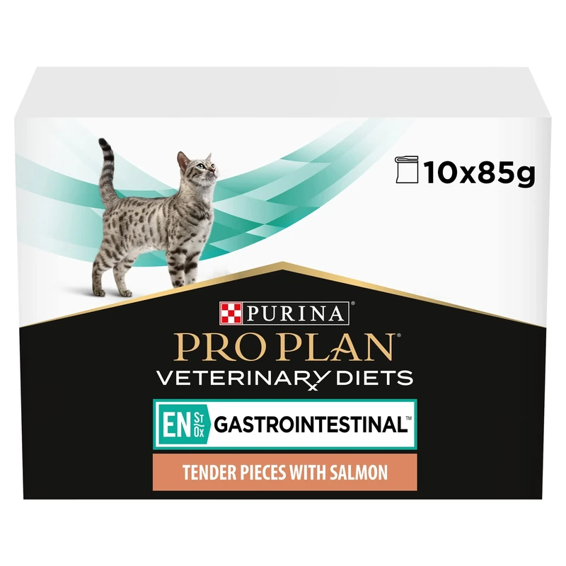 PRO PLAN VETERINARY DIETS EN Gastrointestinal Salmon Wet Cat Food 10x85g (Pack of 4)