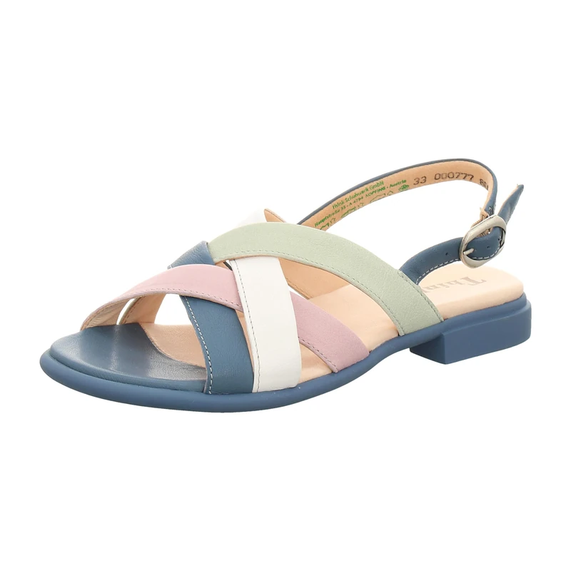 Think! Women's Kamaa Chrome-Free Tanned Sustainable Strap Sandal, 8000 denim combi, 5 UK