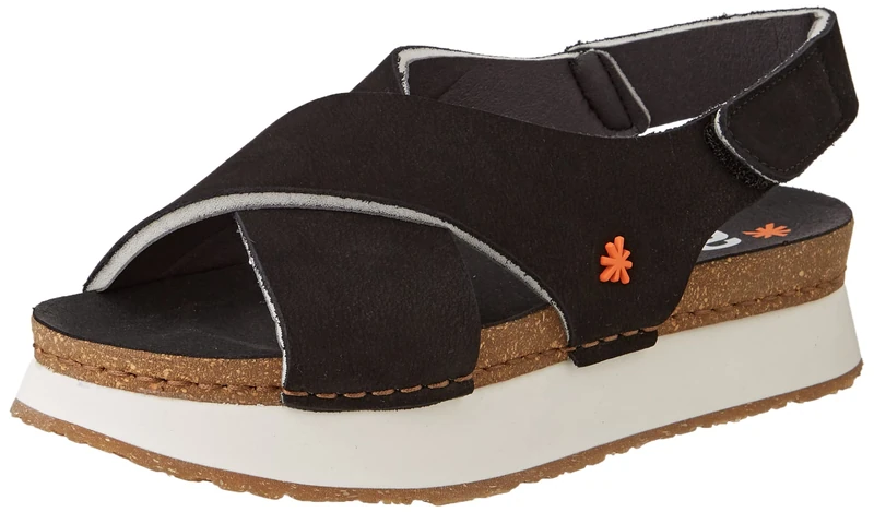 Art Mykonos Women's Heeled Sandal, Black, 7 UK