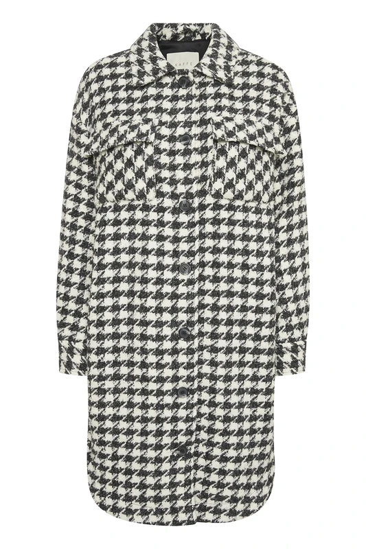 Kaffe Women's Shirt Jacket Long Sleeves Above Knee Length KAlinama Jacket,