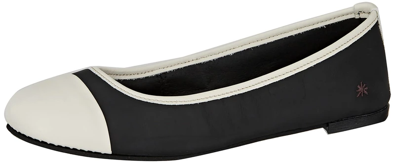 ART Women's Lens Flat Sandal, Black Cream, 6 UK