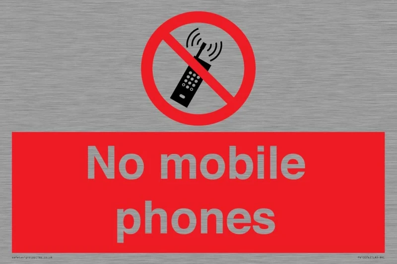 No mobile phones Sign - 300x200mm - A4L