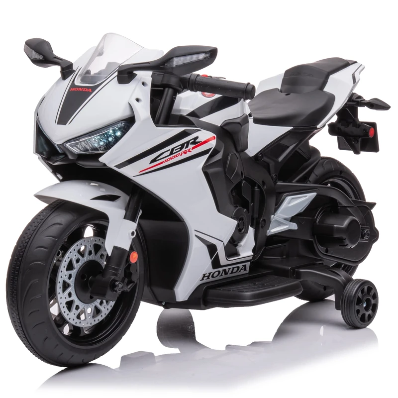 TURBO CHALLENGE 119178 Honda CBR1000R Motorcycle-Sonic and Bright-119178-White-Plastic and Metal-Maximum Weight 30 kg-12 V Battery + USB Charger Included-Ages 3 and up, White, L