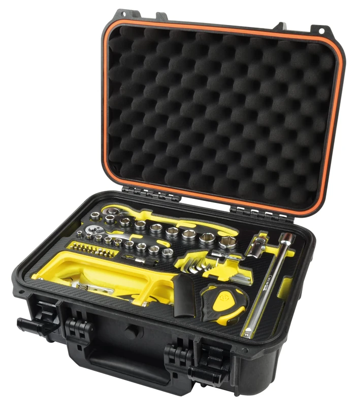 ADAC M29063 77-Piece Tool Box, IP65 Certified, Dust and Water Resistant, Outdoor and Camping Tool Set for Car and DIY Repair Work