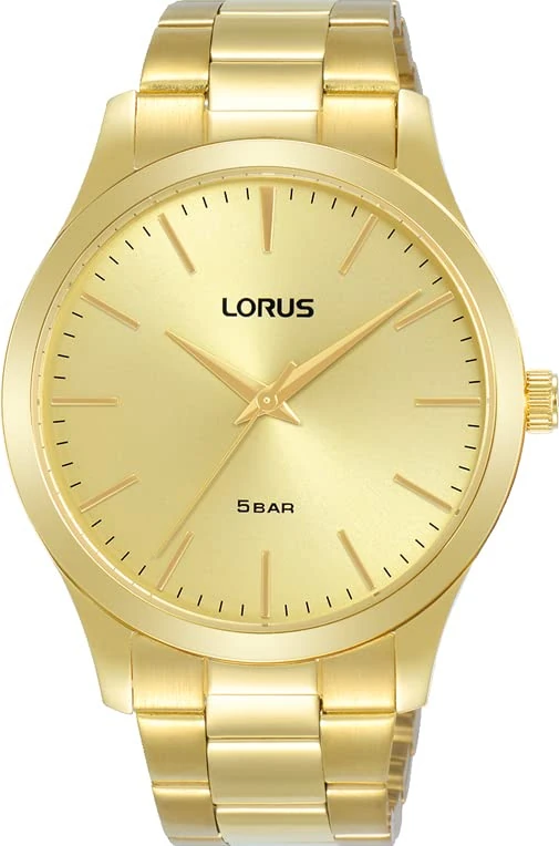 Lorus RRX70HX9 Men's Quartz Watch Gold Plated with Metal Strap, Gold, Dress