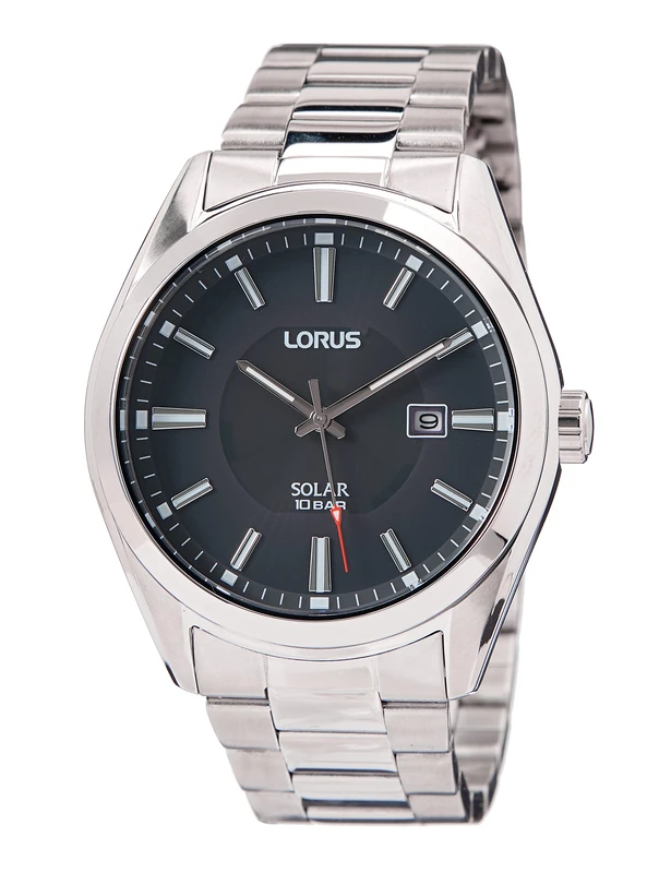 Lorus RX333AX9 Men's Watch Solar Stainless Steel with Metal Strap, Multicoloured, Standard Size, Bracelet