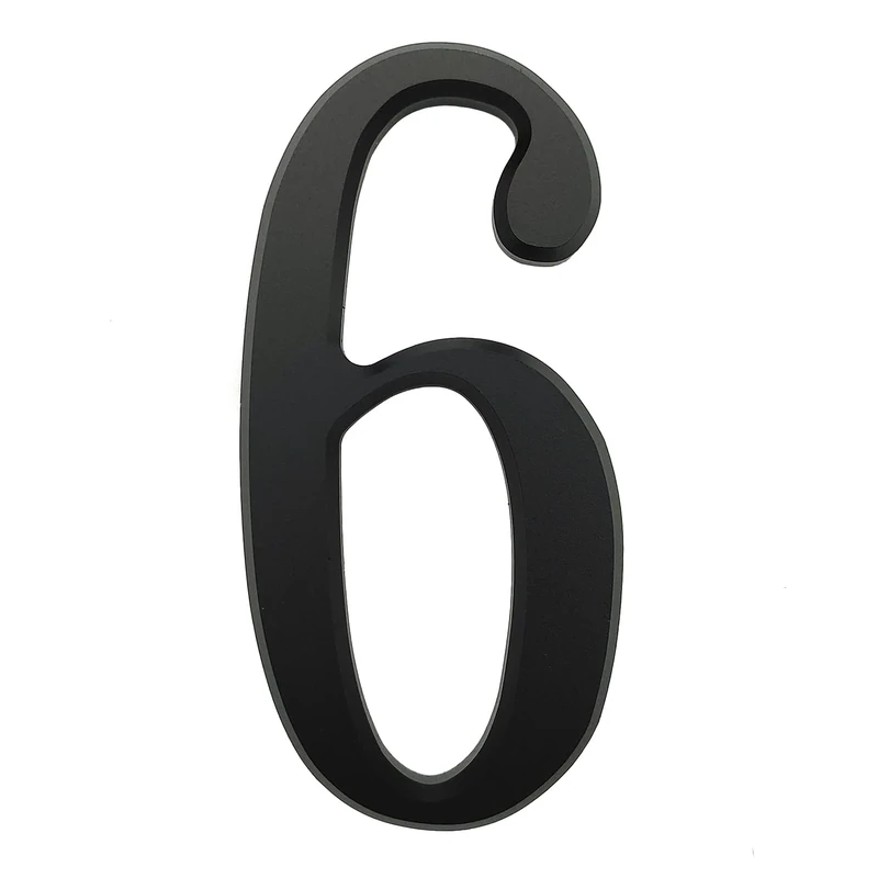 Ywonoby 3D Mailbox Numbers 3 Inch(7.6 cm) Self Adhesive House Numbers Stickers for Door Numbers, Address Numbers, Black(6)