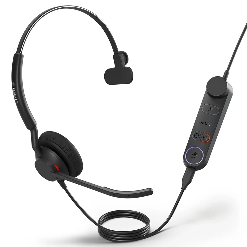 Jabra Engage 50 II schnurgebundenes Mono-Headset mit Link Call Control, geräuschunterdrückender 3-Mic-Technologie und USB-C-Kabel - mit Allen führenden UC-Plattformen wie Zoom kompatibel - Schwarz