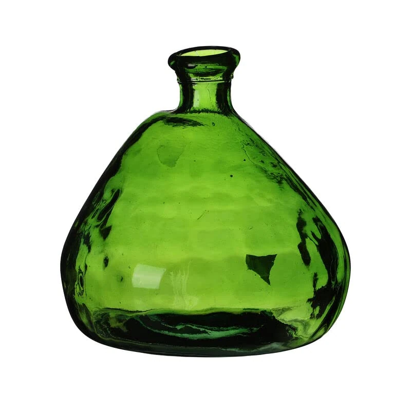 NATURAL LIVING Mila Vase 10 L Recycled Glass Emerald Diameter 33 cm x Height 33 cm