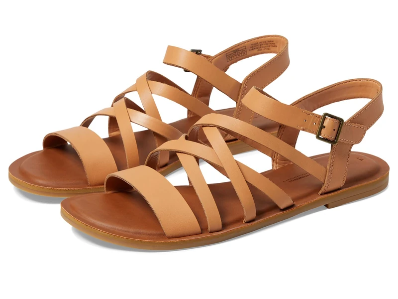 TOMS Women's Sephina Leather Sandal, Sandy Beige, 7.5 UK