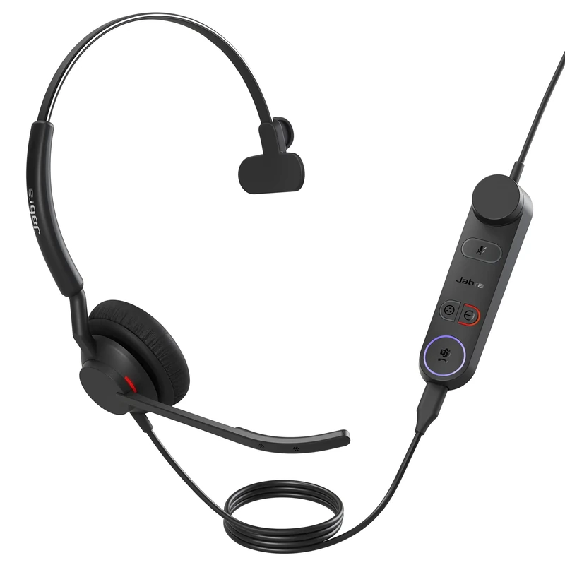 Jabra Engage 50 II schnurgebundenes Mono-Headset mit Link Call Control, geräuschunterdrückender 3-Mic-Technologie und USB-A-Kabel - MS Teams-Zertifiziert, mit Allen Plattformen kompatibel - Schwarz