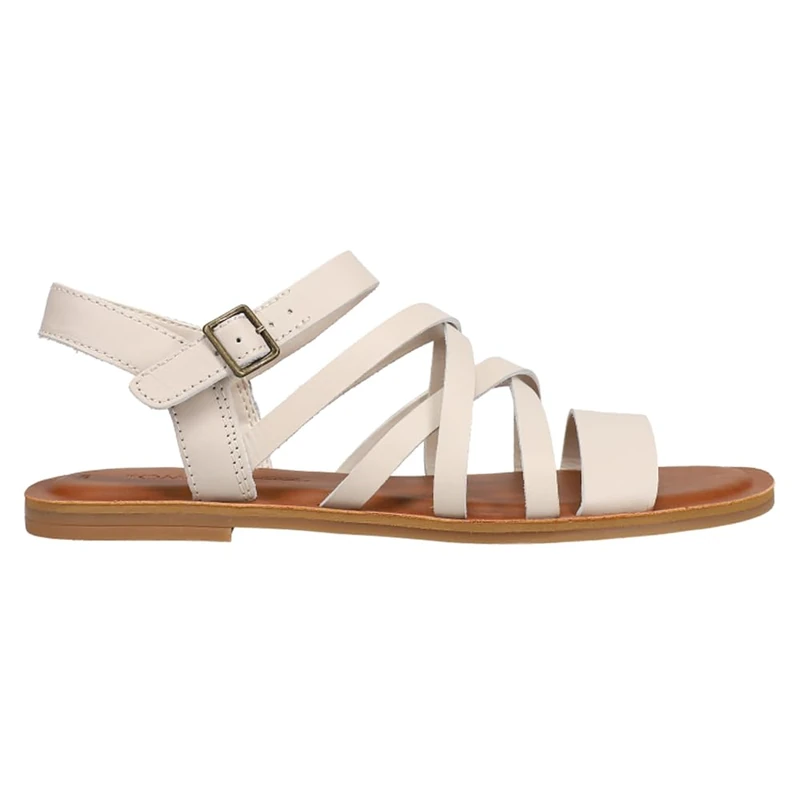 TOMS Women's Sephina Leather Sandal, Putty, 8 UK