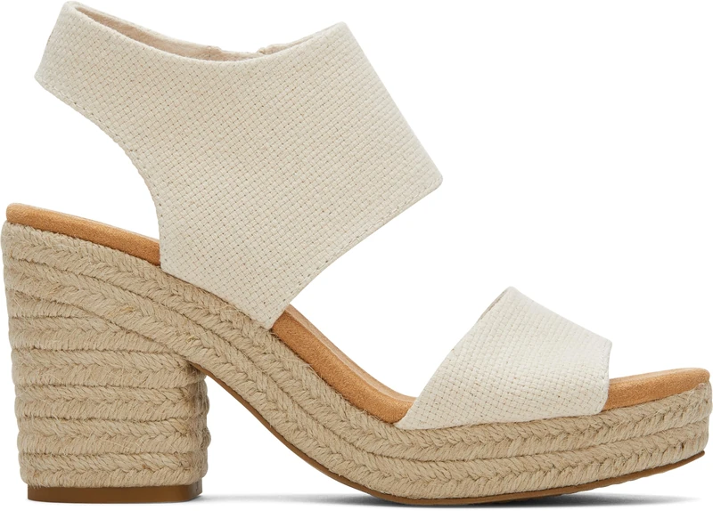 TOMS Women's Majorca Platform Basket Weave Sandal, Natural, 6.5 UK