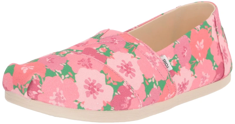 TOMS Women's Alpargata CloudBound Espadrille Loafer Flat, Pink Multi Poppies, 3.5 UK