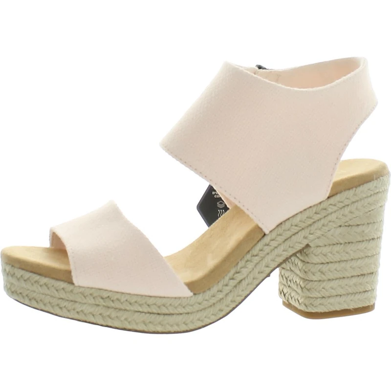 TOMS Women's Majorca Platform Basket Weave Sandal, Dusty Peach, 7.5 UK