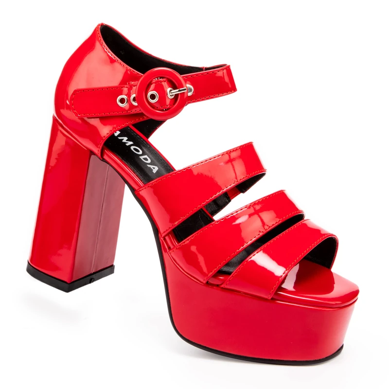 LAMODA Women's Knock Knock Court Shoe, Red Patent, 7 UK - Image 1