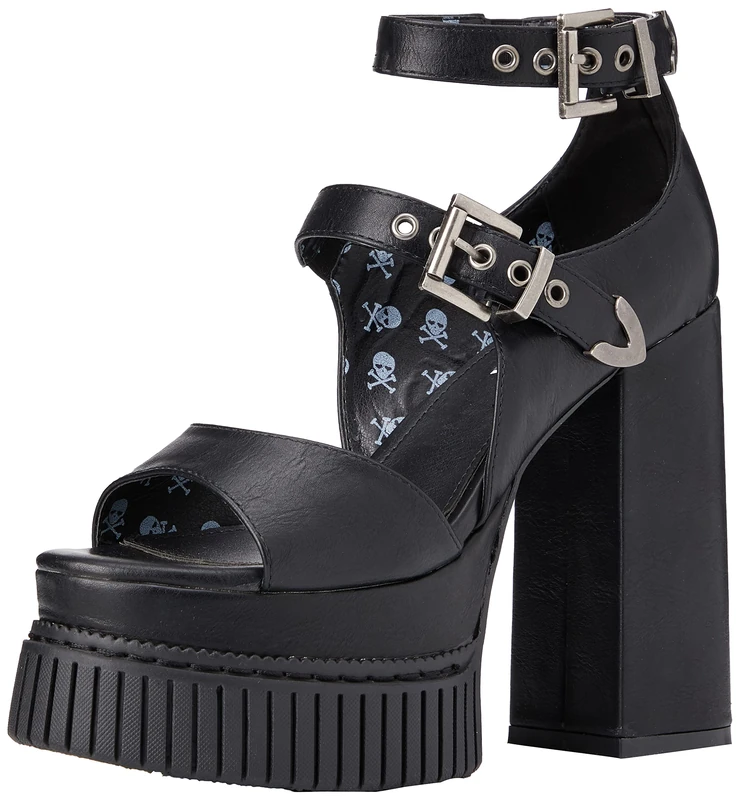 LAMODA Women's Solitude Court Shoe, Black Pu, 6 UK