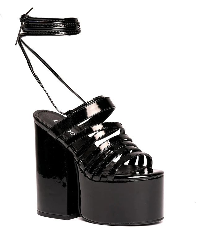 LAMODA Women's Nice Try Court Shoe, Black Patent, 7 UK