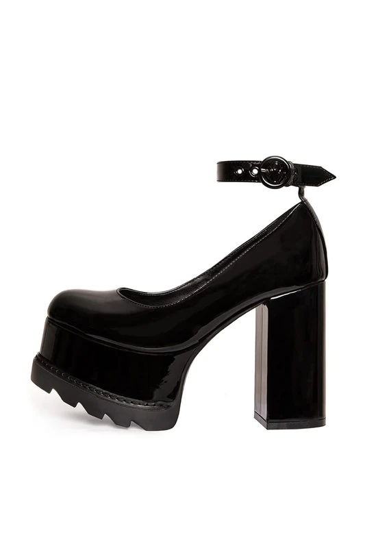 LAMODA Women's Sweet Candy Extreme Court Shoe, Black Patent, 8 UK - Image 1