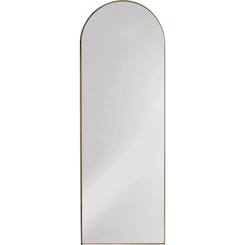 Kare Daisy Design Wall Mirror Brass Coated Mirror Wall Mounted Vertical Handcrafted Standing Vertical Steel Frame 165 x 55 x 3 cm (H x W x D)
