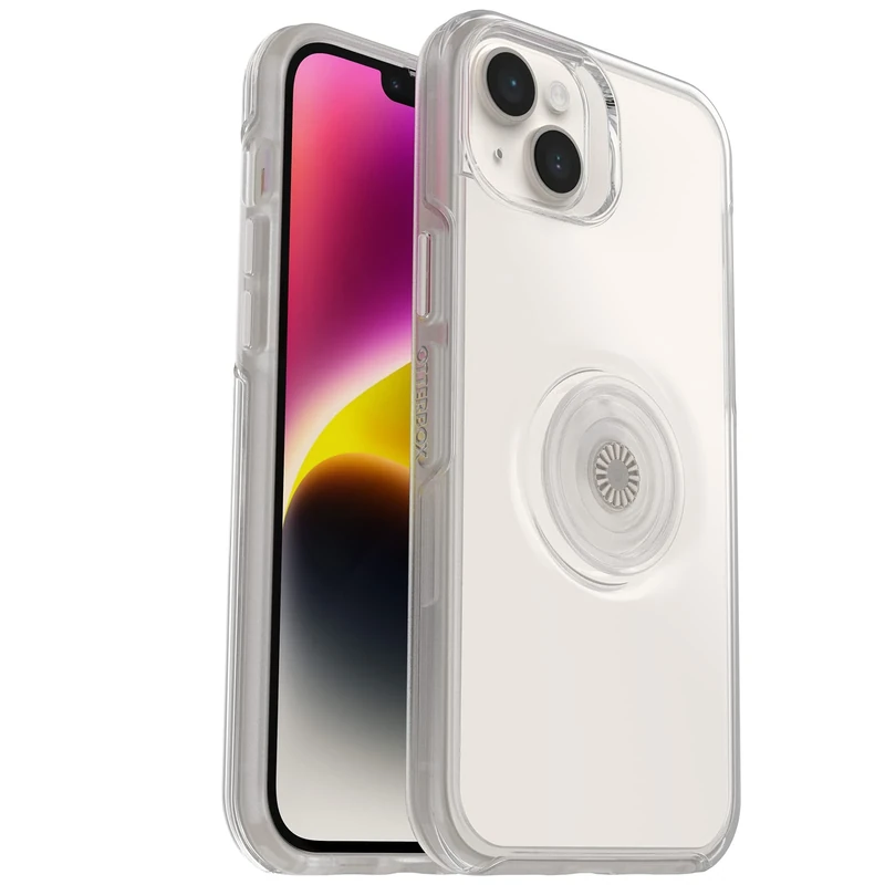 OtterBox OTTER + POP SYMMETRY CLEAR SERIES for iPhone 14 Plus,Polycarbonate,Wireless Charging Compatible - CLEAR