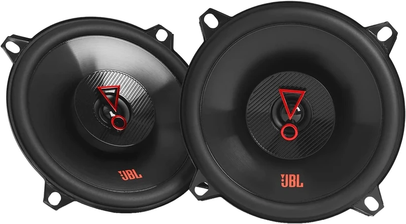 JBL Stage3 527F 5-1/4 Inch 130mm 2-Way Coaxial Car Speakers 200W Peak Power Auto Audio Sound System with Plus One Woofers and Edge Driven Dome Tweeters No Grills Pair